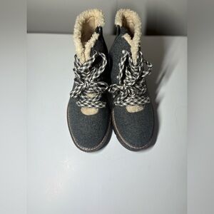 Madden NYC Black and Cream Winter Boots
